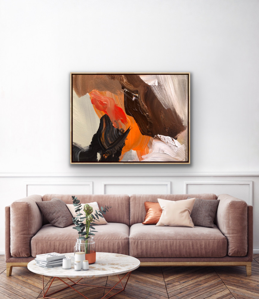 Blue Black LARGE Canvas Wall Art Contemporary black Modern Room Decor