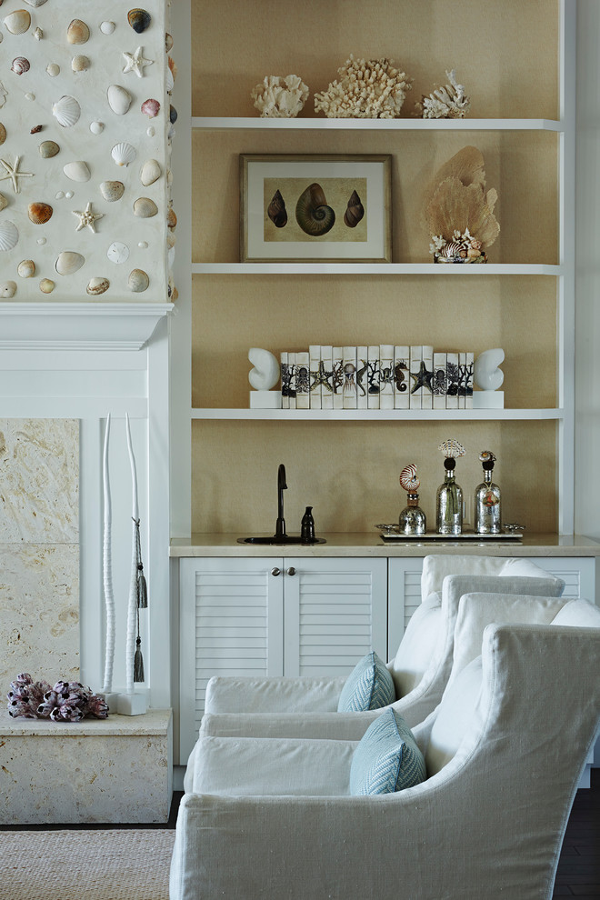 Example of a beach style living room design in Miami