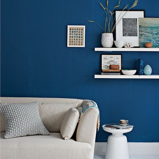 Blue Paint Eclectic Living Room