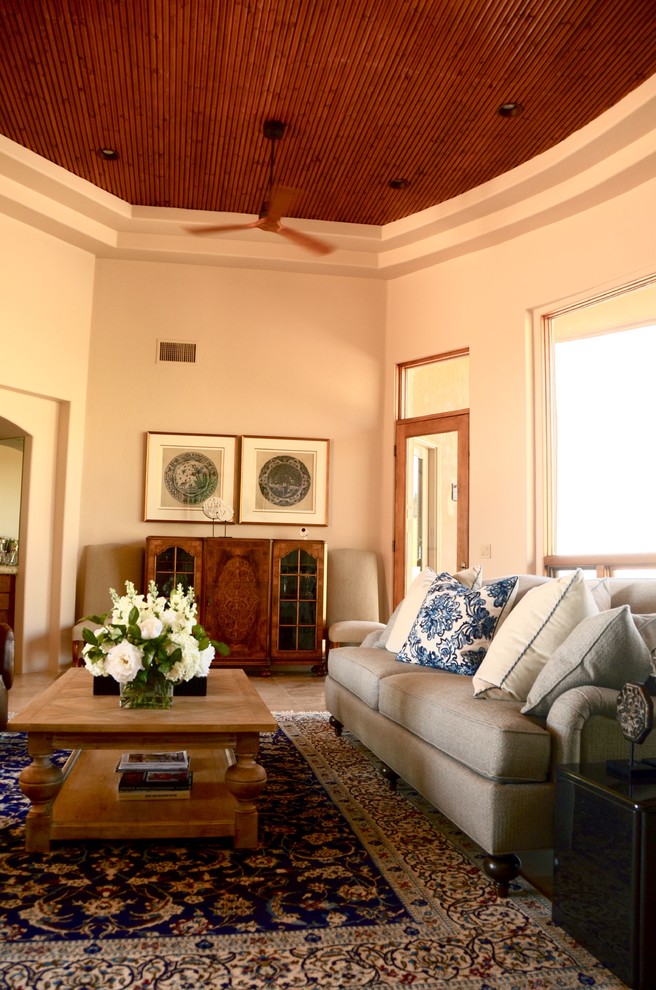 Inspiration for a large traditional living room in Phoenix.