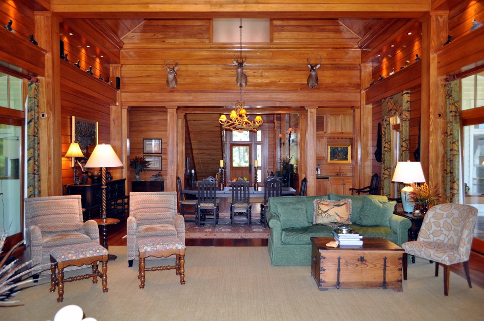 Living room - large traditional living room idea in Atlanta