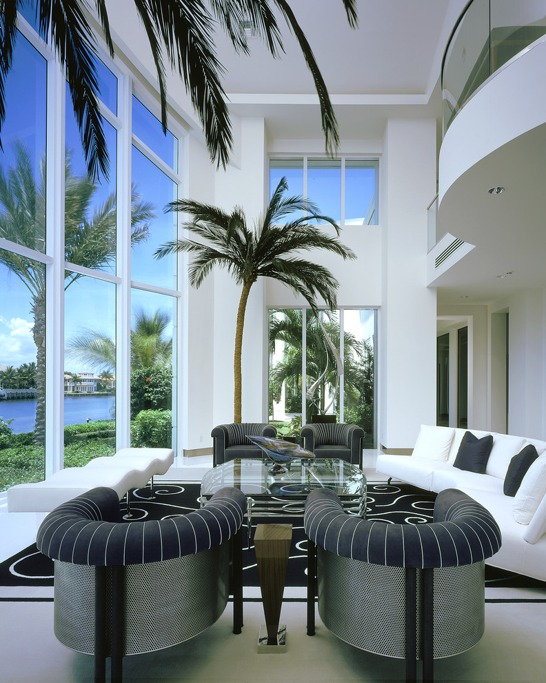 Immagine di un grande soggiorno design