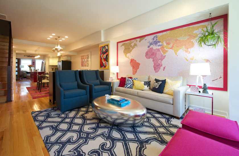 Bohemian Modern EcoFriendly DC Row House Living Room DC Metro by