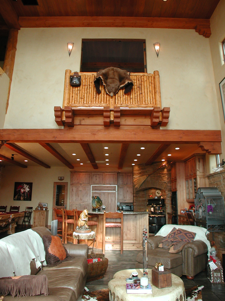 Inspiration for a southwestern living room remodel in Denver