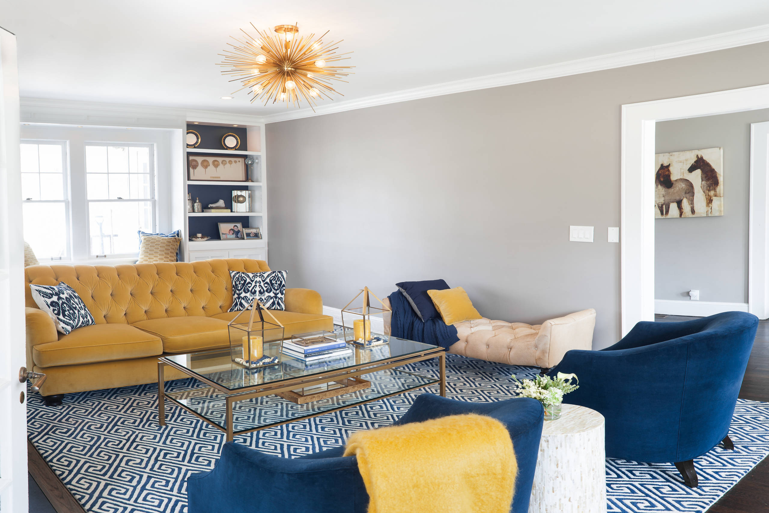 Navy Gold Living Room Ideas Photos