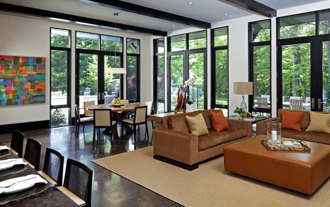 Contemporary living room in Toronto.