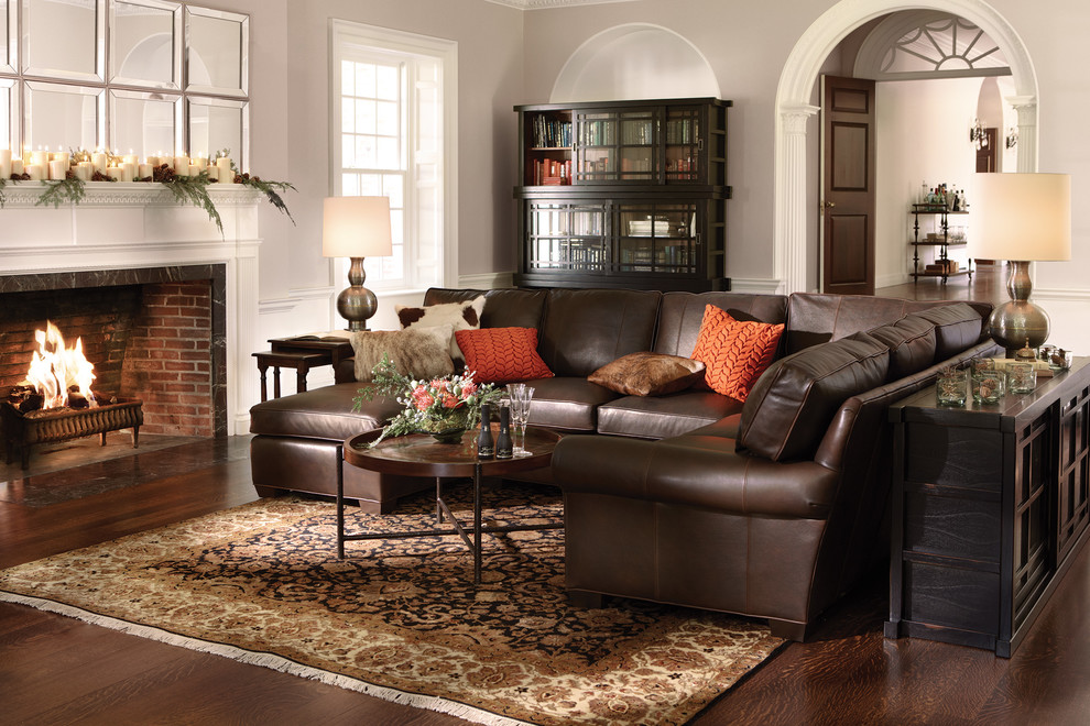 Elegant living room photo in Cleveland