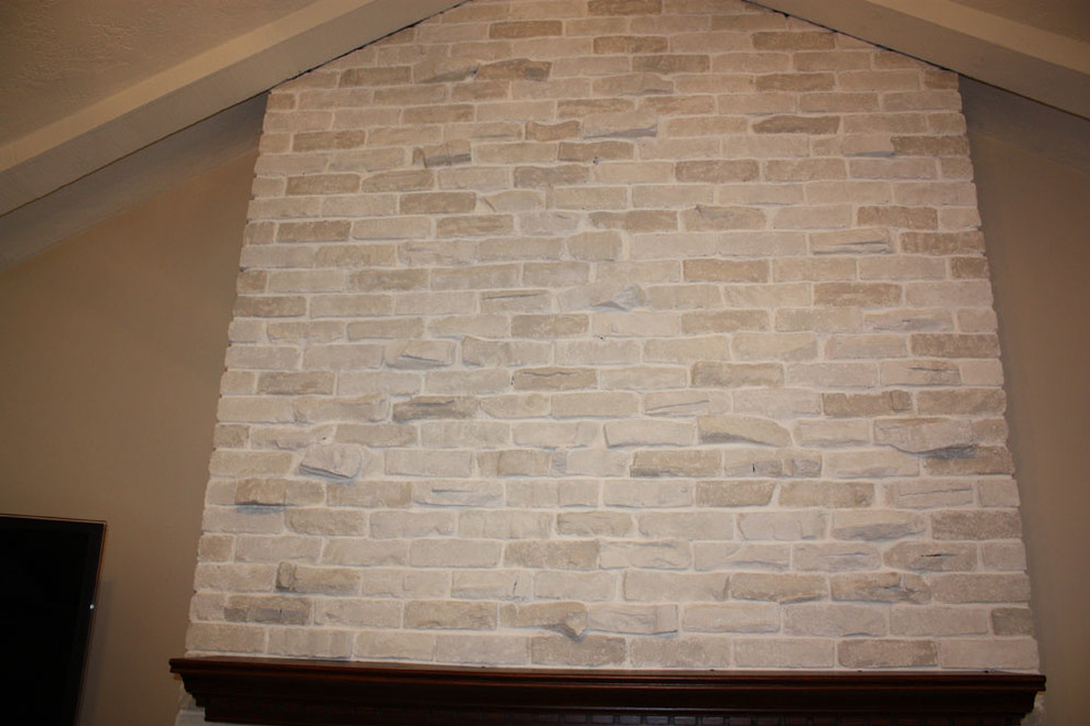 Brick Fireplace Transformation Traditional Living Room Boston by Classic Fauxs