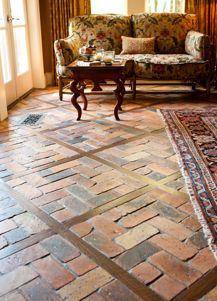 Brick Pavers with Wood Pickets - Traditional - Living Room - Dallas - by  French-Brown Floors Co. | Houzz