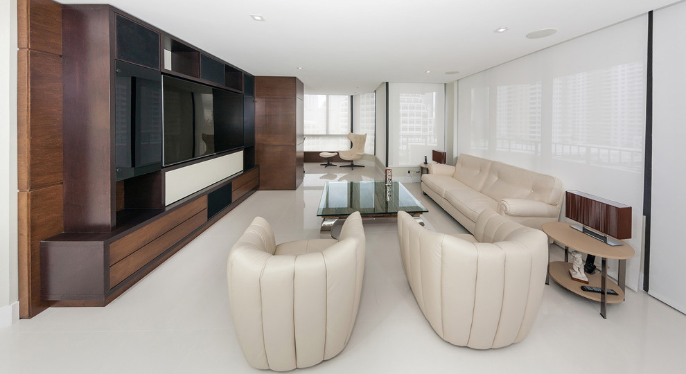 Immagine di un grande soggiorno moderno