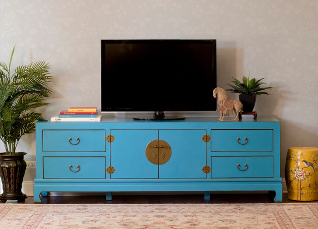 Bright Blue TV Stand Cabinet - Chinese Ming Style - Asian - Living Room -  Chicago - by China Furniture and Arts | Houzz