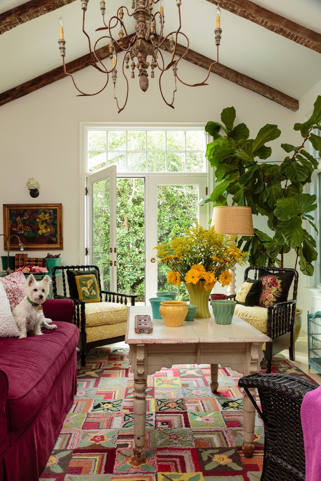 Example of a mid-sized beach style living room design in Los Angeles