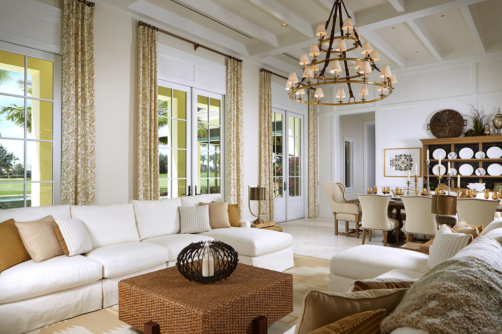 This is an example of a world-inspired formal open plan living room in Miami.