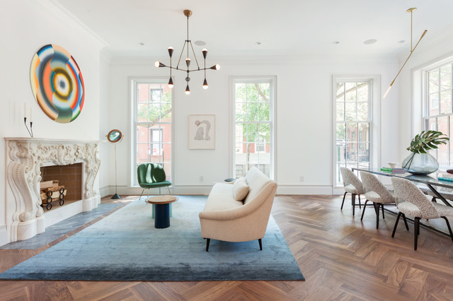 Brooklyn, NY: Brooklyn Heights Townhouse - Transitional - Living Room ...