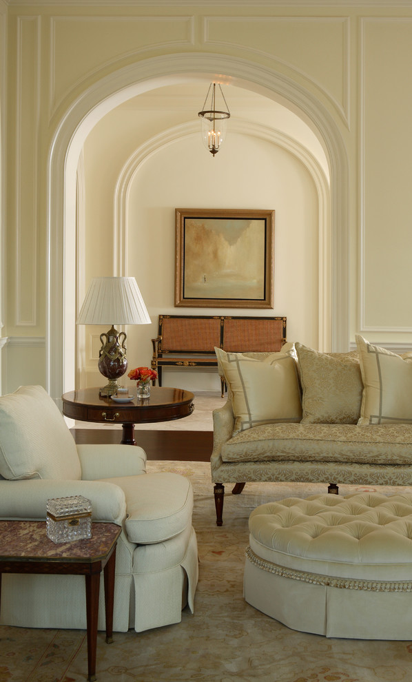Living room - victorian dark wood floor living room idea in Atlanta