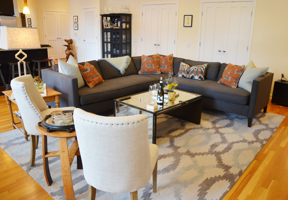 Bucktown Apartment Transitional Living Room Chicago by Louise