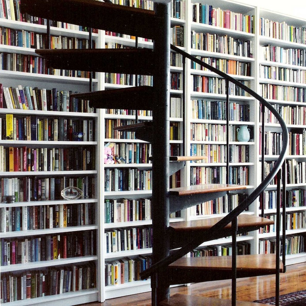 Ejemplo de biblioteca en casa tipo loft contemporánea grande