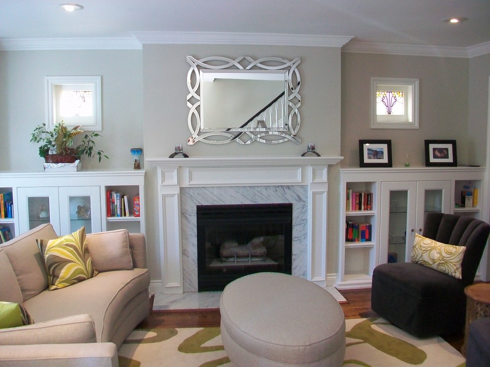 BuiltIn Flanking Fireplace (3) Traditional Living Room