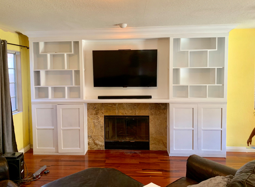 Builtin Entertainment Center Modern Living Room Las Vegas by