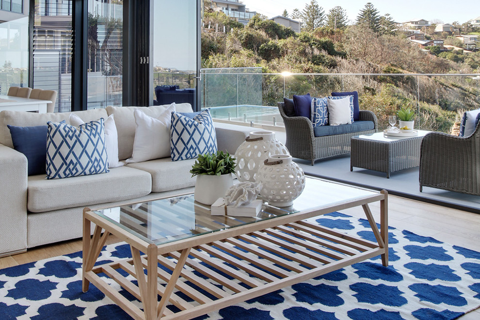 Design ideas for a nautical living room in Sydney.