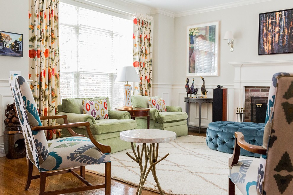 Traditional living room in Boston.