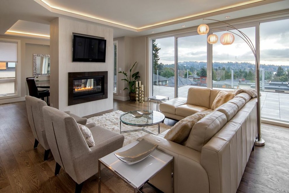 Inspiration for a contemporary living room remodel in Vancouver