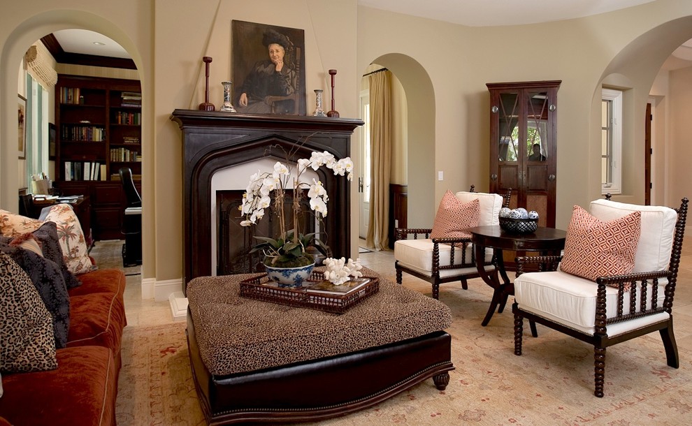 Calabasas Spanish Colonial Traditional Living Room Orange County