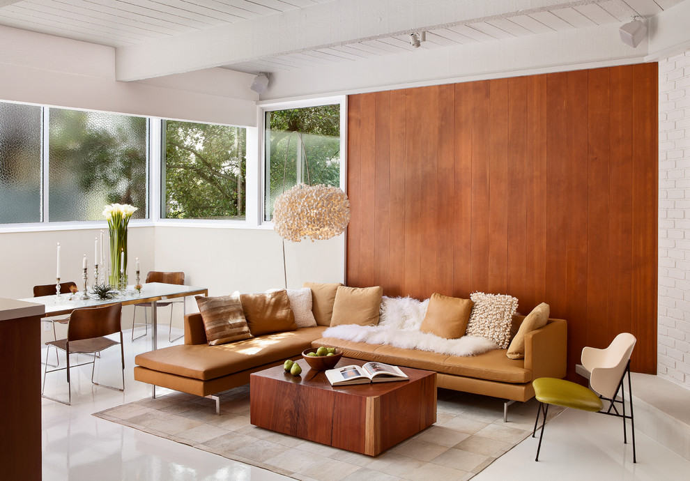 1950s open concept living room photo in San Francisco