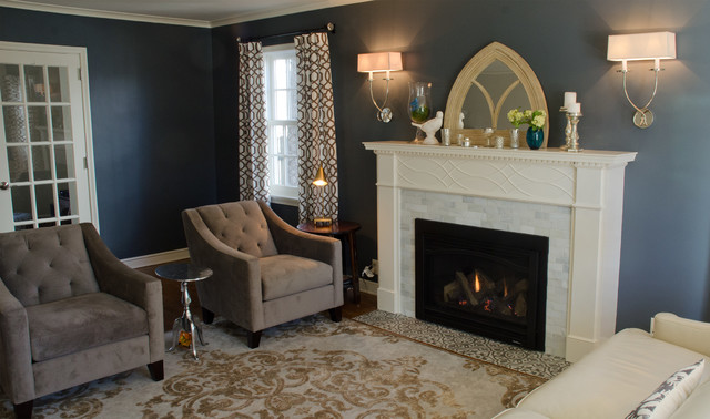 Carrera Marble Refreshes Living Room Fireplace - Transitional - Living Room  - Minneapolis - by Jacobson Construction, Inc. | Houzz IE
