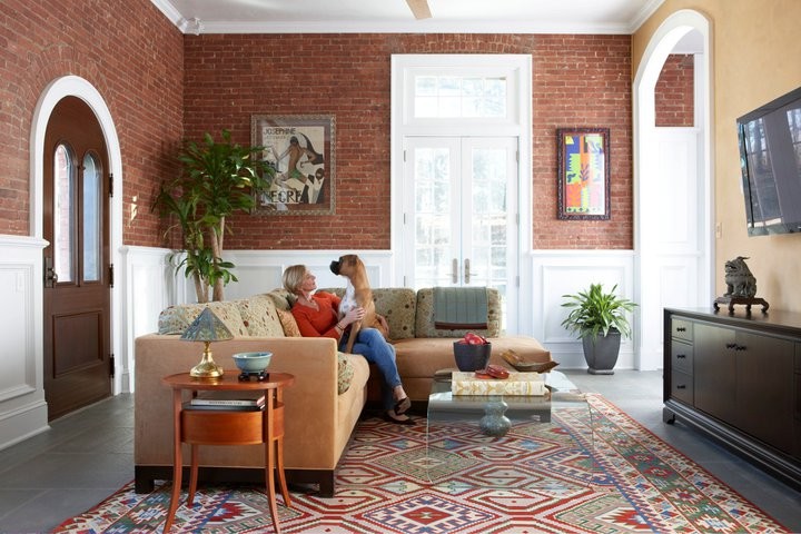 Living room - contemporary living room idea in New York