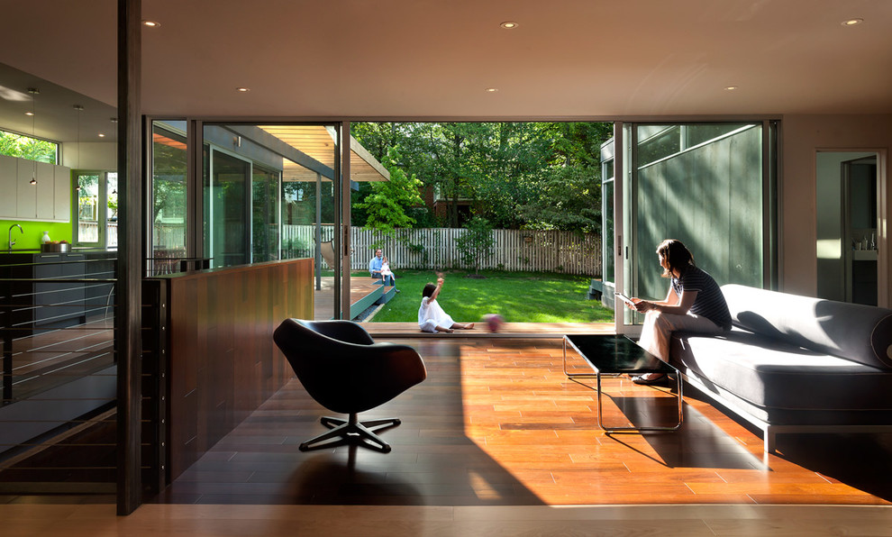 Minimalist open concept living room photo in DC Metro