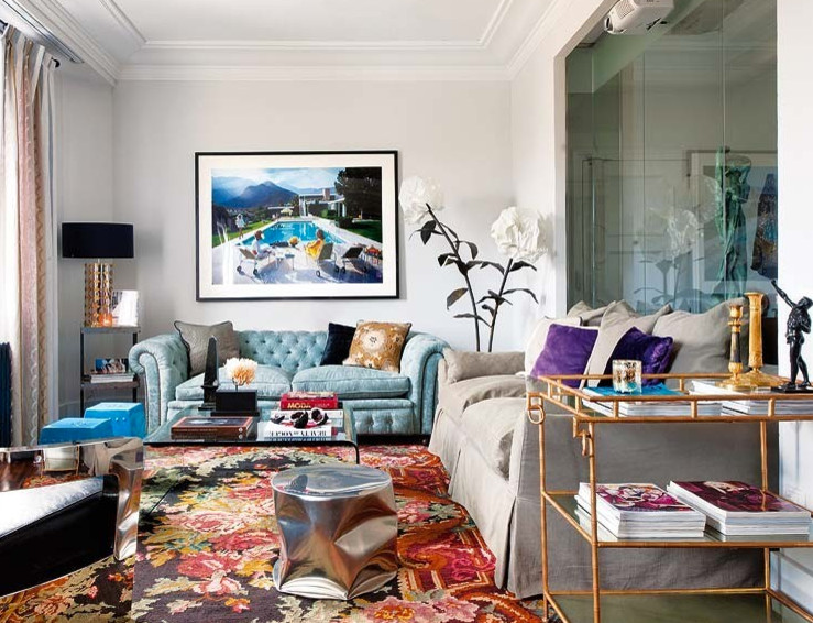 Inspiration for an eclectic living room in Madrid.