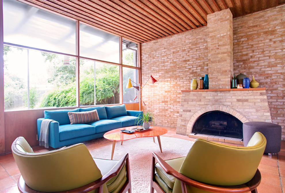 Inspiration for a midcentury living room in Austin.
