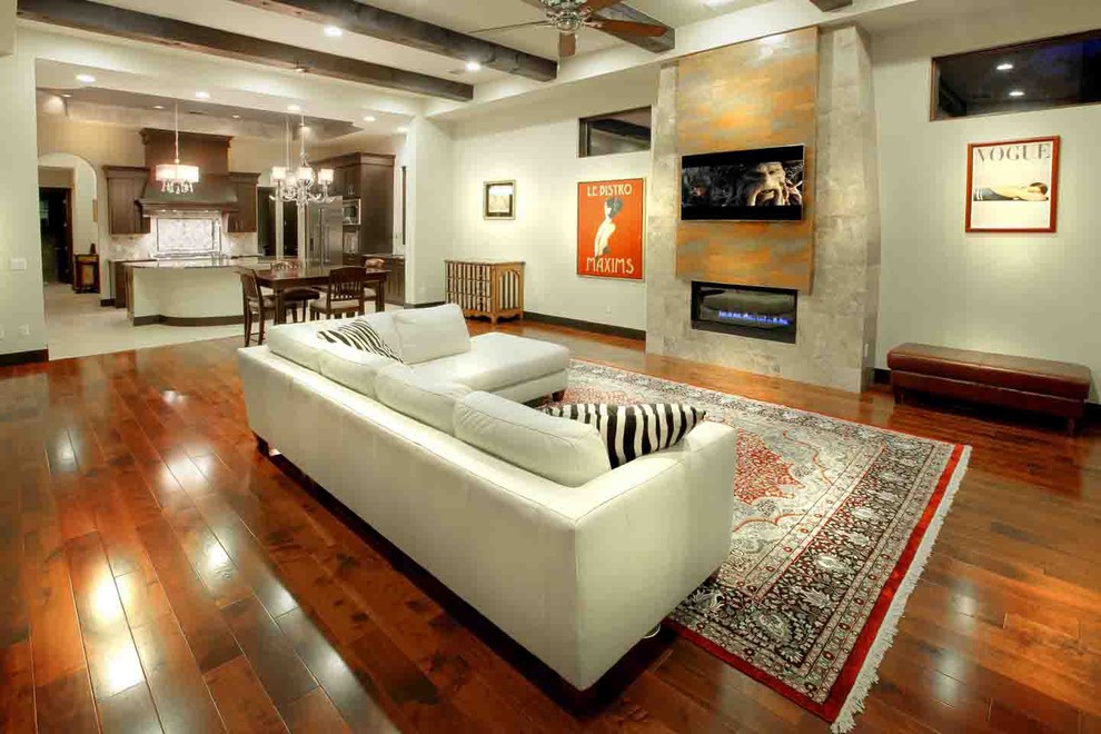Trendy living room photo in Austin