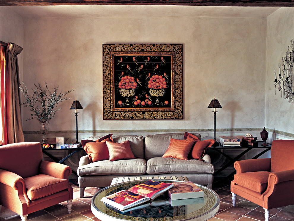 Photo of a mediterranean living room in New York.