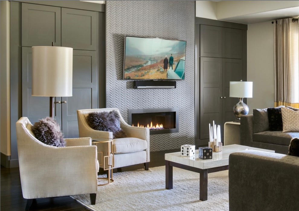 Castle Pines Custom Home Contemporary Living Room Denver by