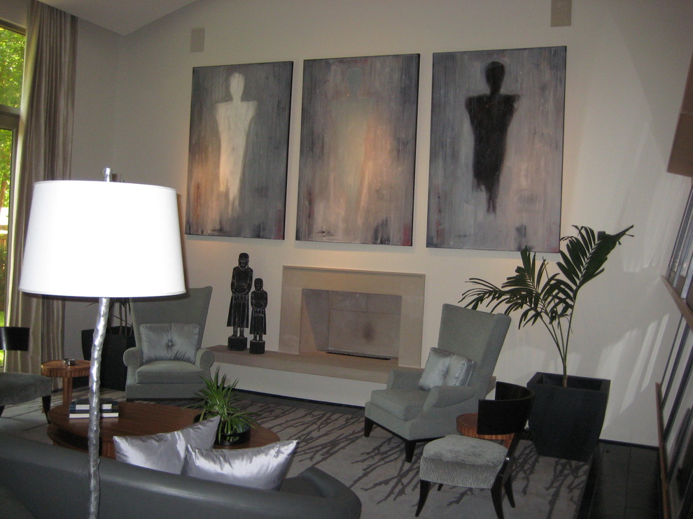 Example of a minimalist living room design in New Orleans