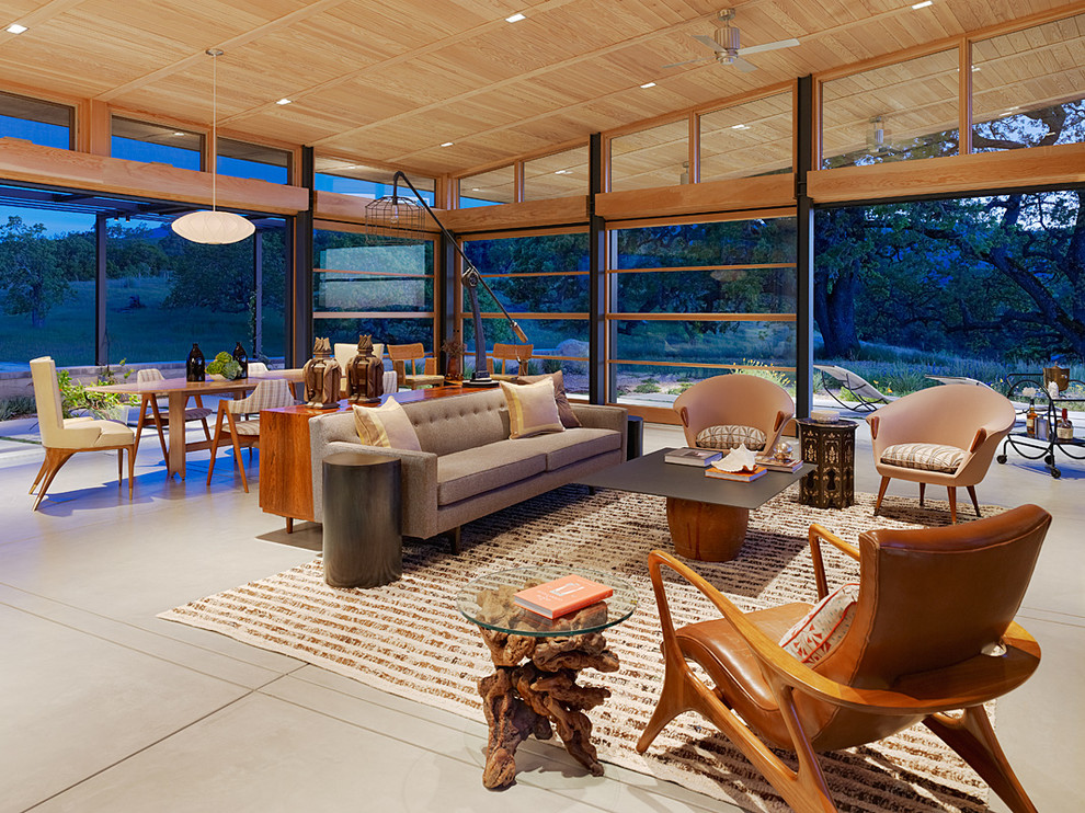 Inspiration for a 1950s open concept living room remodel in San Francisco