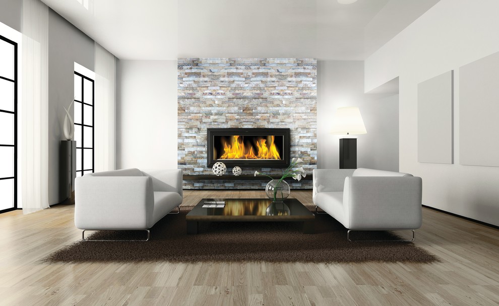 Ceramic, Natural Stone & Porcelain Tile Contemporary Living Room