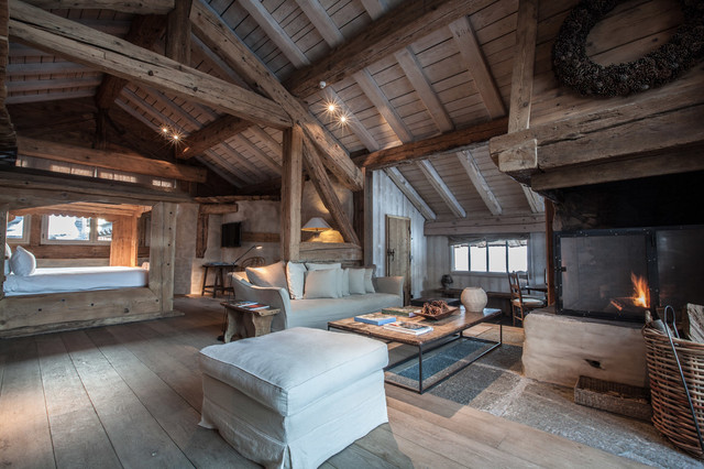 Chalet Zannier Megeve - Rustic - Living Room - Lyon - by am designs | Houzz