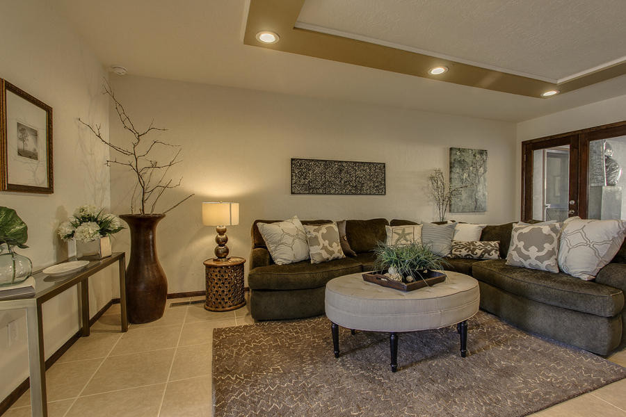 Living room - contemporary living room idea in Albuquerque