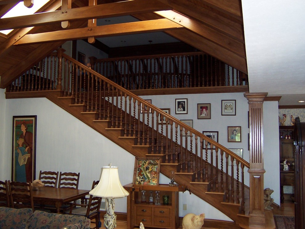 This is an example of a rustic staircase in Cleveland.