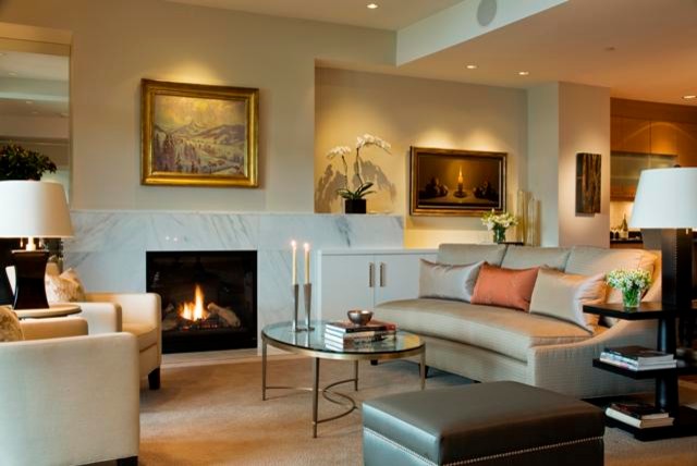 Inspiration for a contemporary living room in Boston.