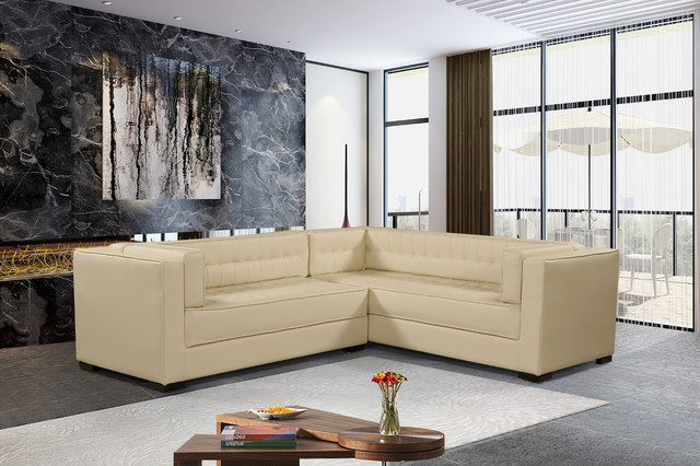 Chic Home Lorenzo Right Facing Sectional Sofa Cream Pu Leather Modern Living Room New York By Houzz - Right Facing Sectional Sofa Chic Home Lorenzo Right Facing Sectional Sofa Cream Pu Leather Modern Living Room New York By Houzz - Right Facing Sectional Sofa