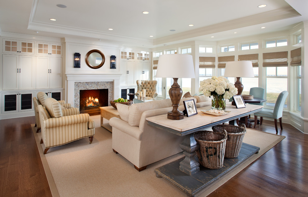 Inspiration for a coastal living room remodel in DC Metro