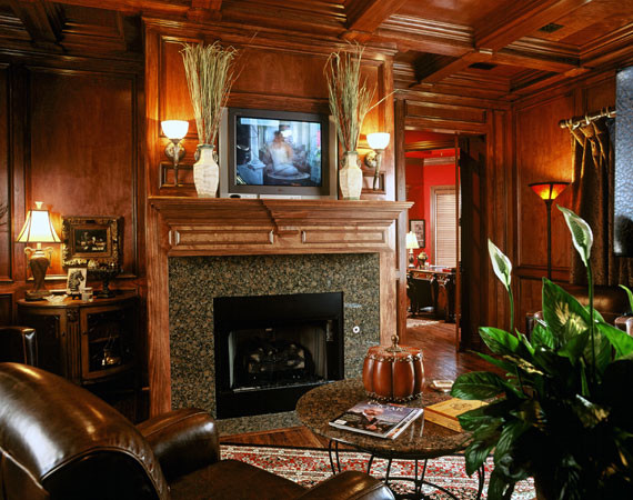cigar room fireplace