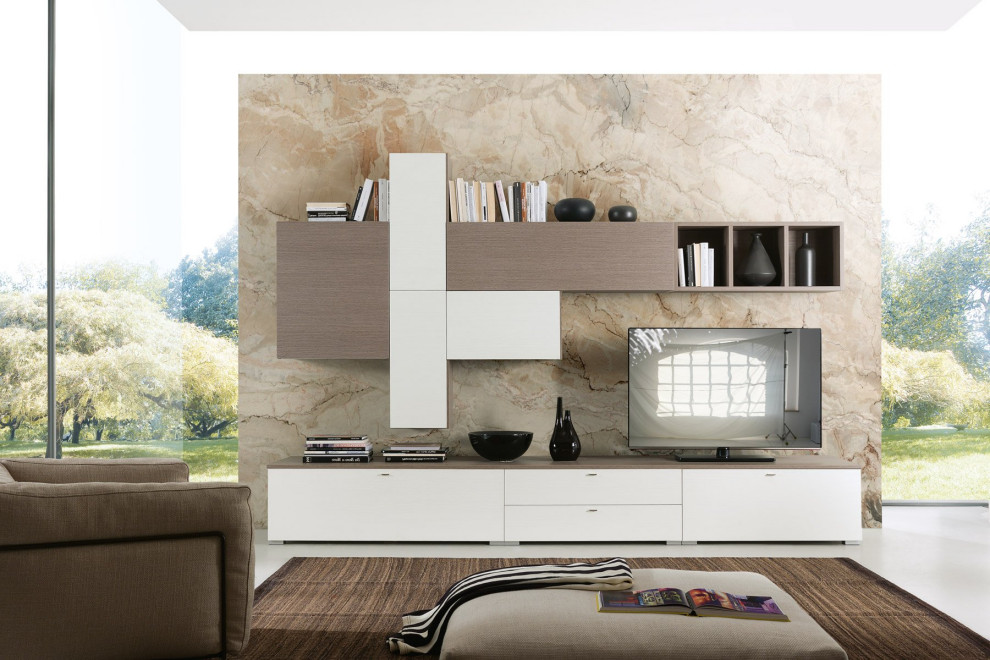 Immagine di un soggiorno minimalista di medie dimensioni e aperto con sala formale