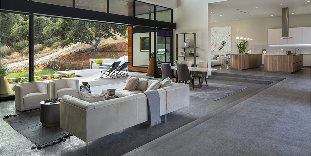 Photo of a medium sized contemporary open plan living room in San Francisco.