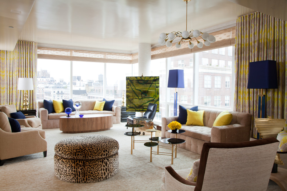 Свежая идея для дизайна: огромная гостиная комната в современном стиле - отличное фото интерьера