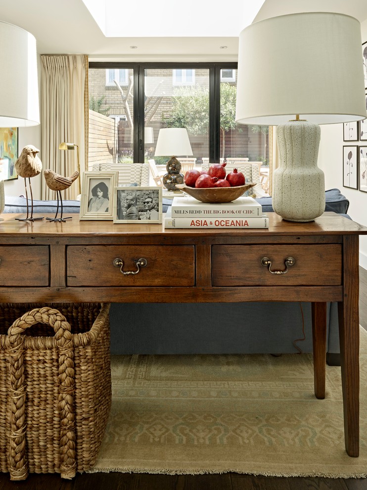 Example of a mid-sized classic living room design in London